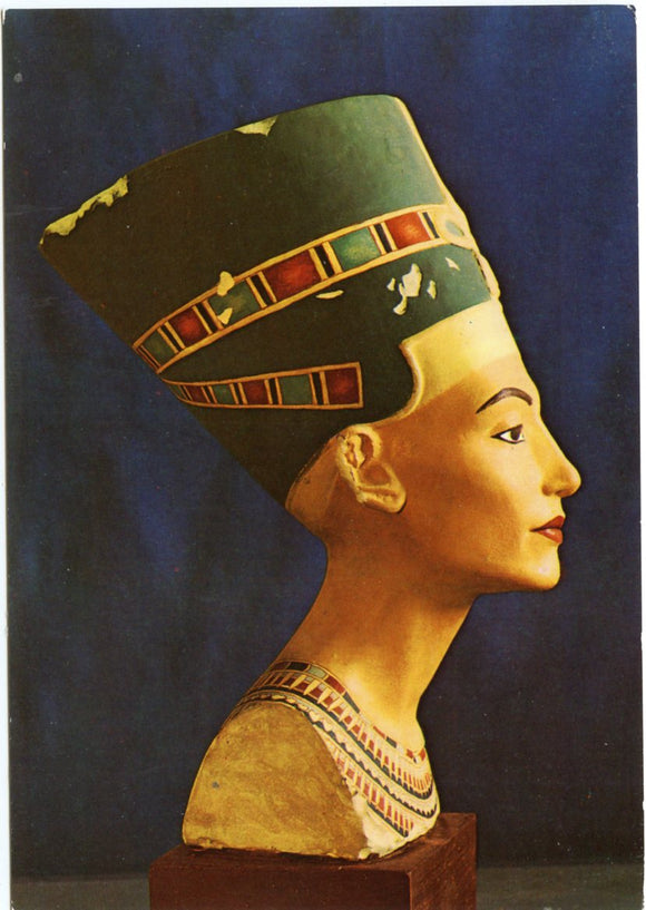 Painted Limestone Bust of Queen Nefertiti-Carey's Emporium