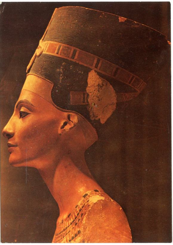 Painted Limestone Bust of Queen Nefertiti-Carey's Emporium