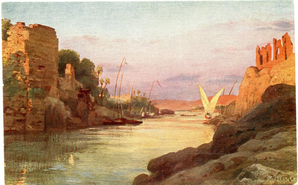 Elefantine, View from Cataract Hotel, Assuan, Egypt-Carey's Emporium