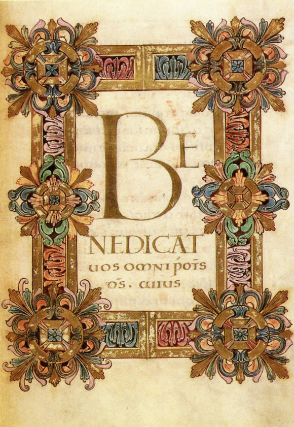 Blessing for Ascension Day, Decorated Text Page from the Benedictional of St. Ethelwold, The British Library, London - Carey's Emporium