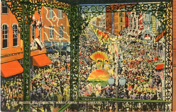 Rex Greets His Subjects, Mardi Gras, New Orleans, LA-Carey's Emporium