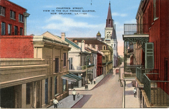 Chartres Street, View in the Old French Quarter, New Orleans, LA-Carey's Emporium