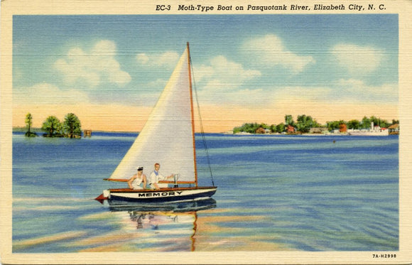 Moth-Type Boat on Pasquotank River, Elizabeth City, NC-Carey's Emporium