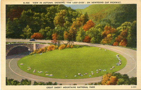View in Autumn Showing the Loop-Over on Newfound Gap Highway, Great Smoky Mountains National Park-Carey's Emporium