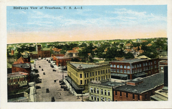 Bird's-eye View of Texarkana, TX [Postcard]