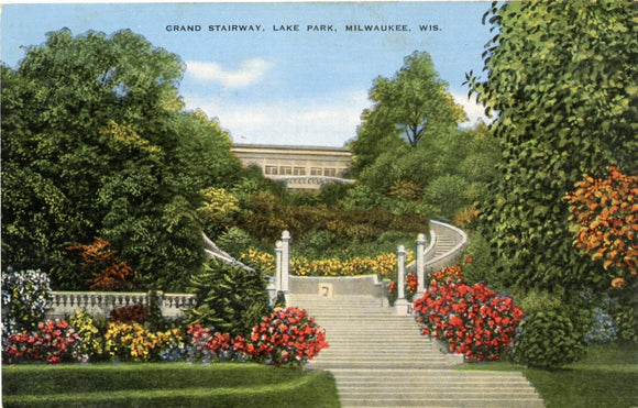Grand Stairway, Lake Park, Milwaukee, WI [Postcard]