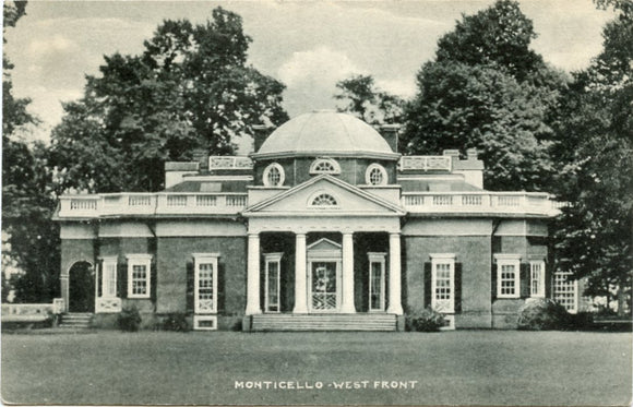 Monticello West Front, Charlottesville, VA [Postcard]