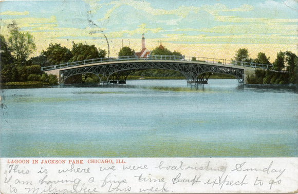 Lagoon in Jackson Park, Chicago, IL [Postcard]