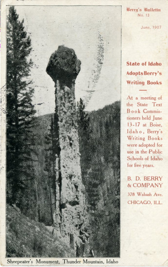 Sheepeater's Monument, Thunder Mountain, ID [Postcard]