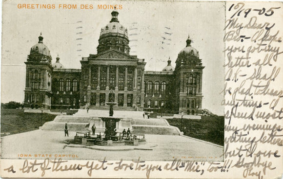 Iowa State Capitol, Greetings from Des Moines, IA [Postcard]