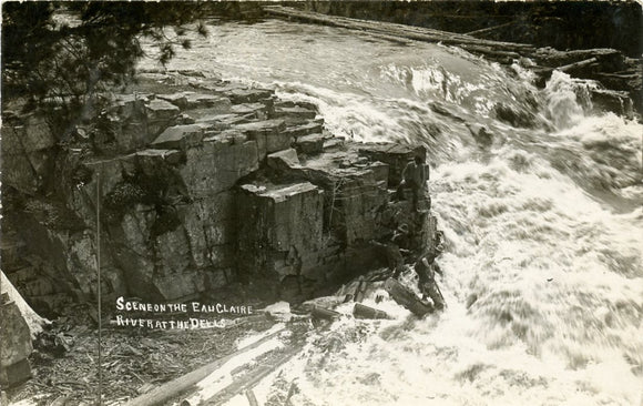 Scene on the Eau Claire River at the Dells [Postcard]