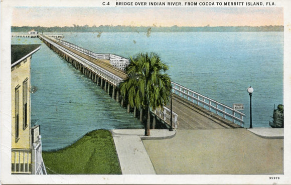 Bridge over Indian River, from Cocoa to Merritt Island, FL [Postcard]