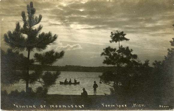 Rowing by Moonlight, Torch Lake, MI [Postcard]