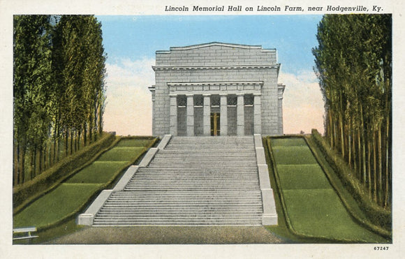 Lincoln Memorial Hall on Lincoln Farm, near Hodgenville, KY [Postcard]