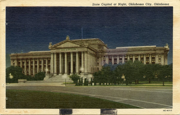 State Capitol at Night, Oklahoma City, OK [Postcard]