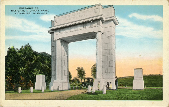 Entrance to National Military Park, Vicksburg, MS [Postcard]
