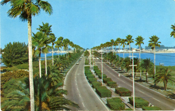 Looking Westward over Clearwater's Magnificent Memorial Causeway, Connecting the City with Clearwater Beach, FL [Postcard]