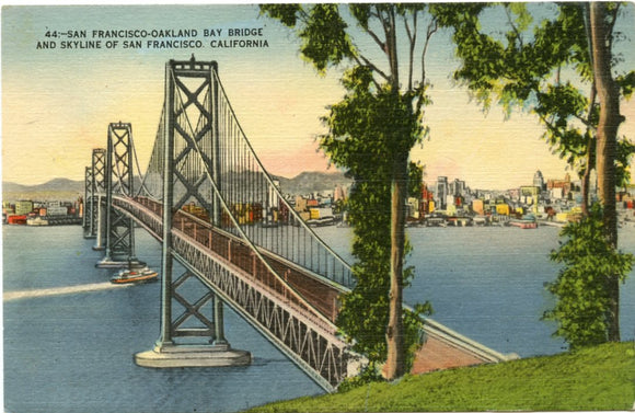 San Francisco-Oakland Bay Bridge and Skyline of San Francisco, CA [Postcard]