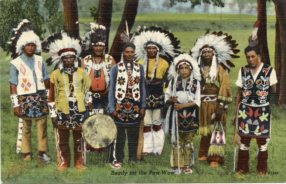 Ready for the Pow-Wow, Greetings from Tomahawk, WI [Postcard]