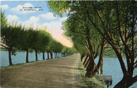 Willow Drive, at Minocqua, WI [Postcard]