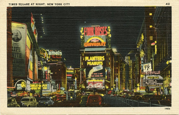 Times Square at Night, New York City, NY [Postcard]