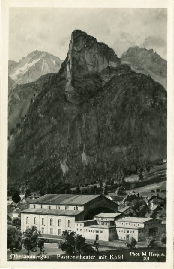 Oberammergau, Passionstheater mit Kofel [Postcard]