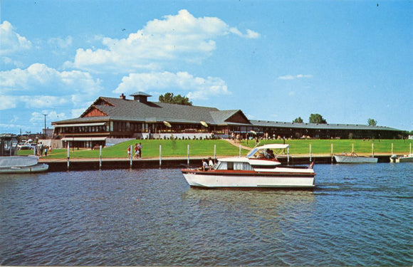 The Pioneer Motel/Marina, On Ki Ni Island, Downtown Oshkosh, WI [Postcard]
