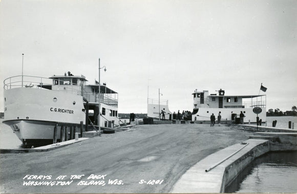 Ferrys at the Dock, Washington Island, WI [Postcard]