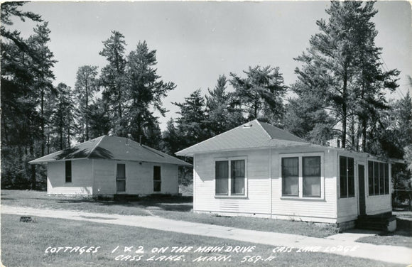 Cottages One and Two on the Main Drive, Cass Lake Lodge, Cass Lake, MN [Postcard]