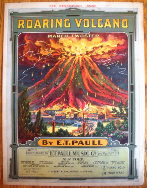 Roaring Volcano March﻿﻿﻿﻿, Words and music by E. T. Paull - Carey's Emporium